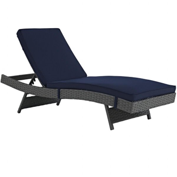 East End Imports Sojourn Outdoor Patio Chaise- Canvas Navy EEI-1985-CHC-NAV